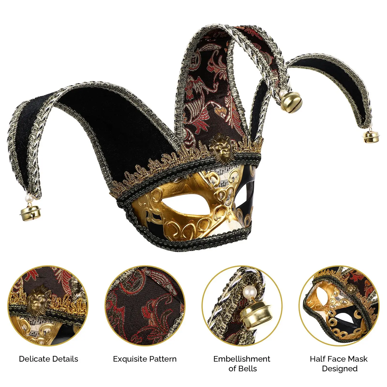 Máscara Veneciana De Nariz Larga – Elegante Y Vintage Para Carnaval, Cosplay Y Bailes De Máscaras (unisex)