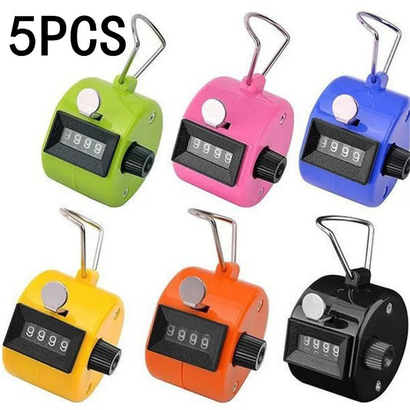 1/5PCS Handheld 4-Digit Mechanical Manual Tally Counter Digital Palm Clicker Number Count for Business and Office Use