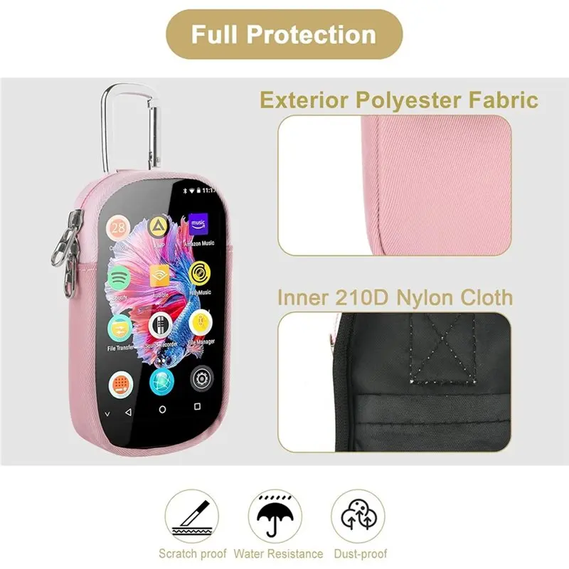 【HOT A69Z!】For MP3 & MP4 Players, With A Transparent Window For Storing Headphones, USB Cables, And Memory Cards (Pink).