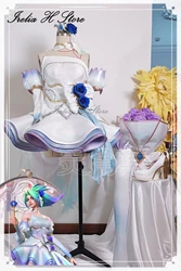 Irelia H Store Custom size Akali from LOLM Crystal Rose Akali Cosplay Costume akali Crystal Rose Dress female Halloween Game
