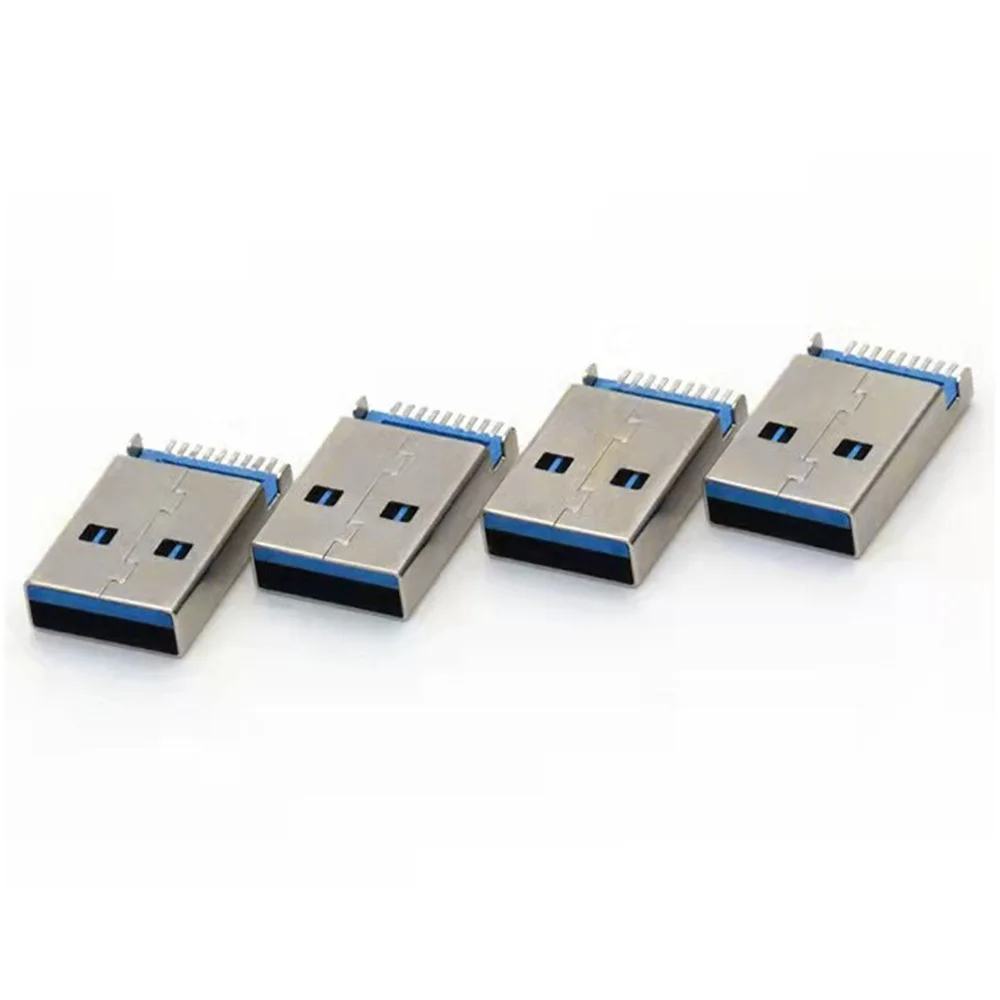 10pcs USB 3.0 Male Type A SMT 9 Pin Connectors Female Quick USB Connector Port Jack Sockect Terminals Tail Plug DIY Soldering