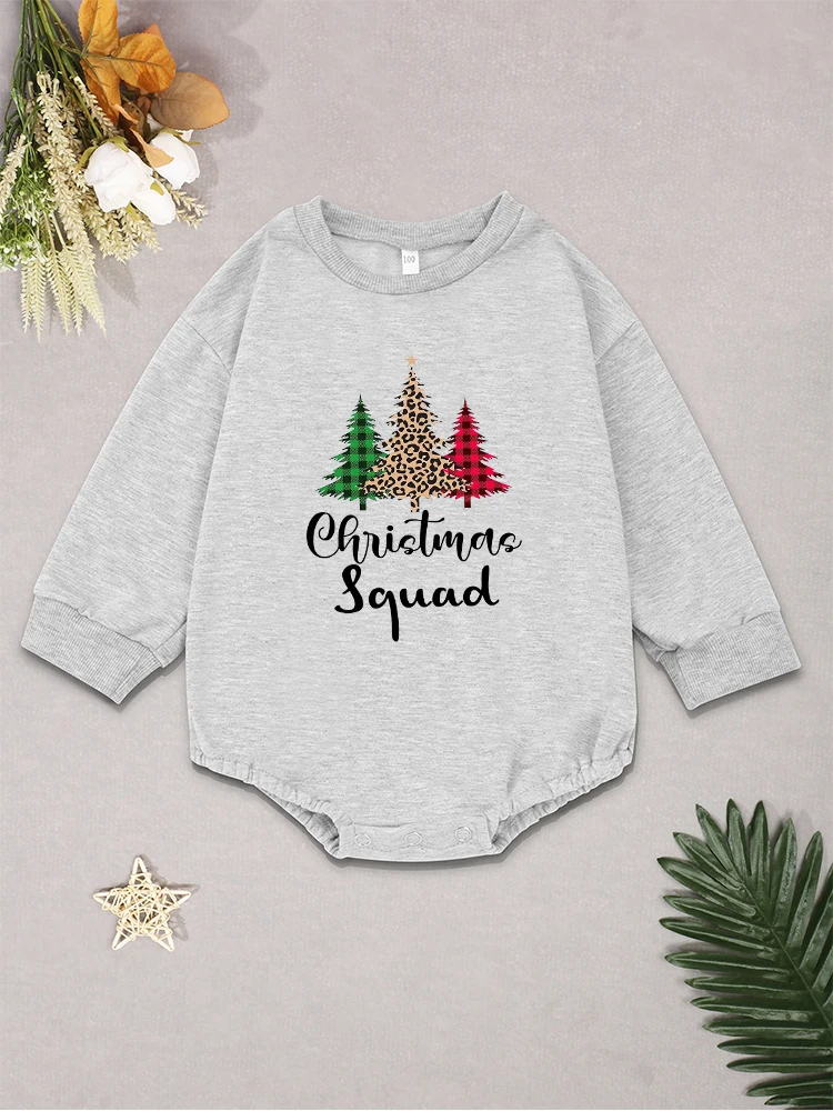 

Christmas Squad Baby Boy Girl Bodysuit 2023 Winter Xmas Fashion Home Newborn Clothes Pajamas Long Sleeve O-neck Toddler Jumpsuit