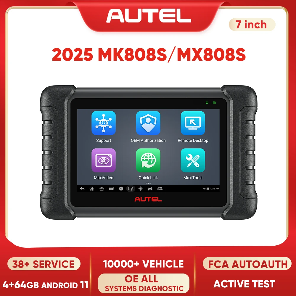 2025 Autel MaxiCheck MX808S OBD2 Scanner Bi-directional Control Scan Tool 28+ Services, All System Diagnostic Tools