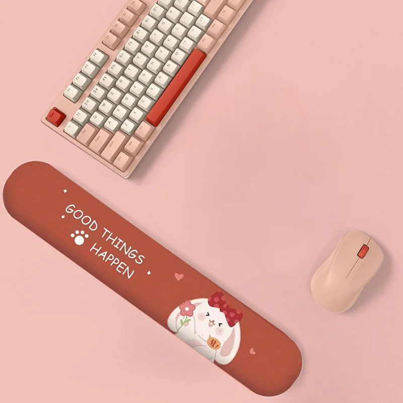 Rubber Ergonomic Keyboard Wrist Support Cute Fortune Rabbit Anti-slip Hand Rest Cushion Office Computer Keyboard Wrist Pad