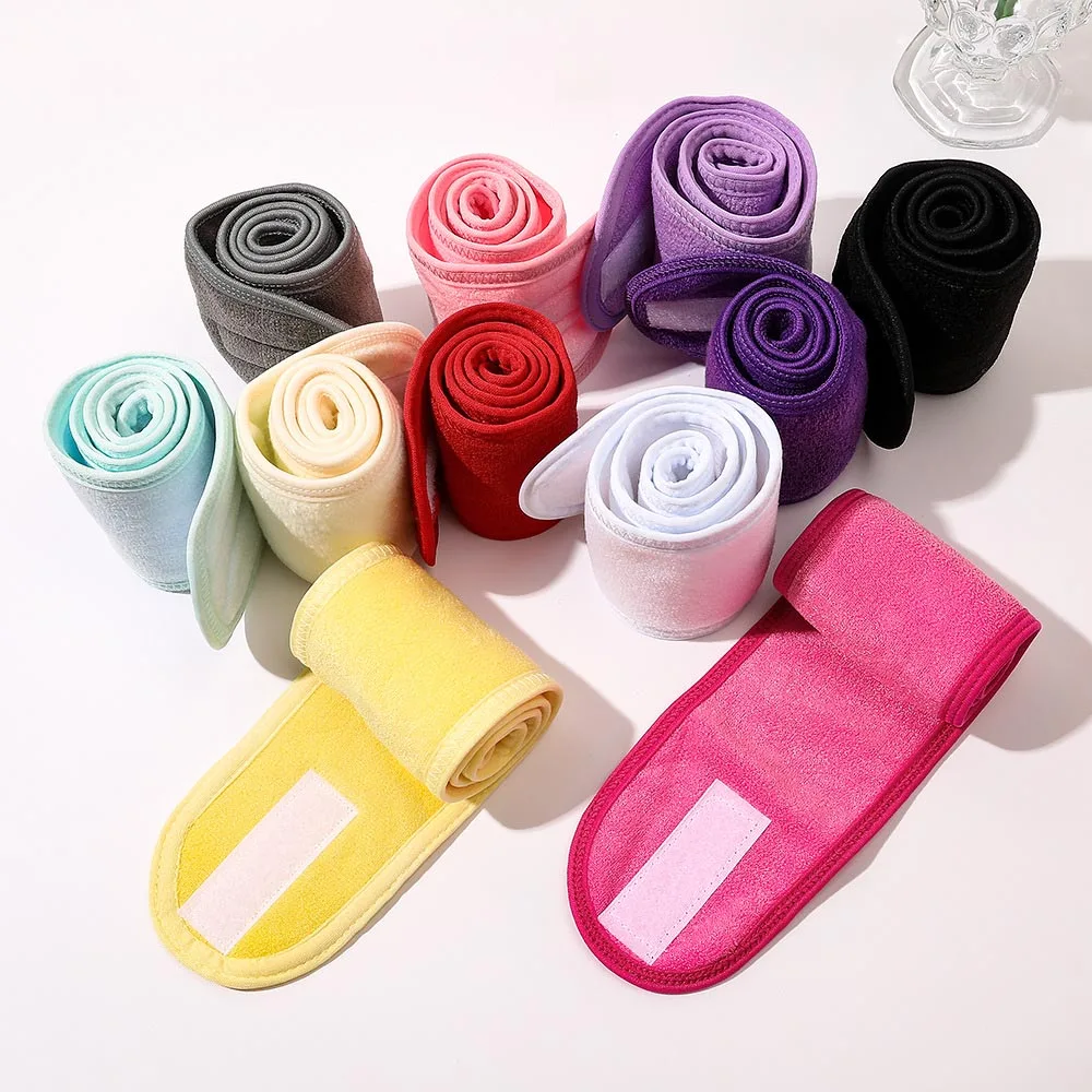 New Head Bands Adjustable Wide Hairband Spa Bath Shower Makeup Wash Face Cosmetic Headband For Women Ladies Make Up Accessories