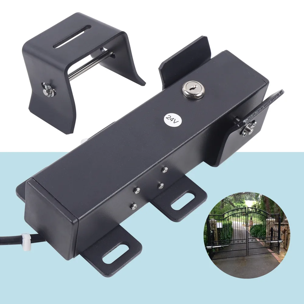 Pestillo de puerta eléctrico automático, abridor de puerta negro oscilante, desbloqueo en 1 segundo, seguridad y protección comercial para el hogar, 32x7,5x11,5 CM