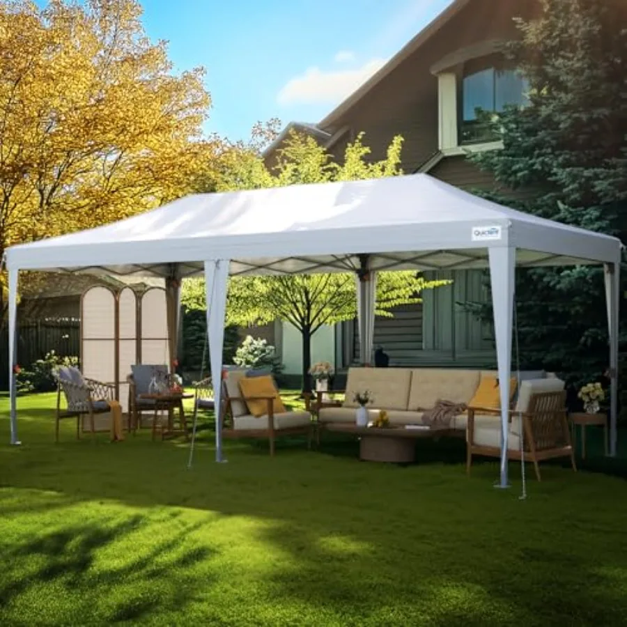 Feet Pop Up Canopy Tent For Outdoor Events, Durable Polyester Fabric, Black Color, Quick-Setup And Portable Design