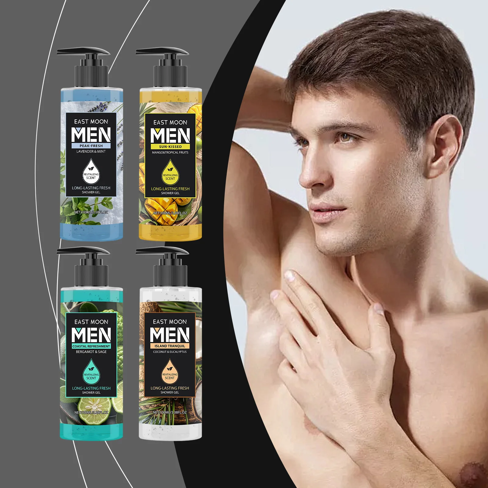 Long Lasting Fragrance Men's Body Wash Oil Control Gentle Cleansing Shower Gel For Daily Fresh