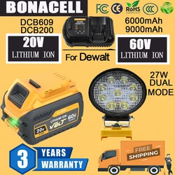 For Dewalt 20V/60V 6ah/ 9ah 21700 Lithium Battery  Rechargeable Battery Compatible with DCB609 DCB547 DCF887 DCD805 Tool Battery