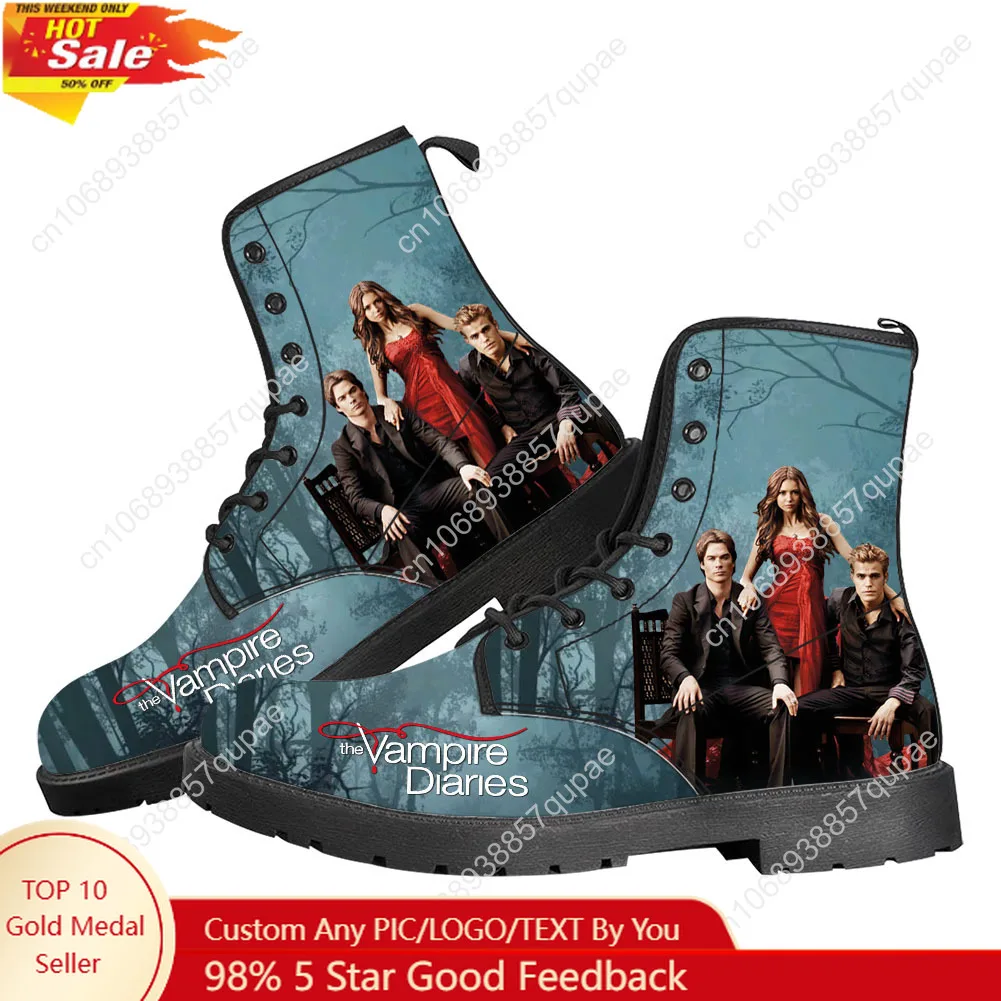 

The Vampire Diaries Casual Boots Mens Womens Damon Salvatore Teenager Shoes Fashion 3D Boot Outdoor Customize Made Shoes