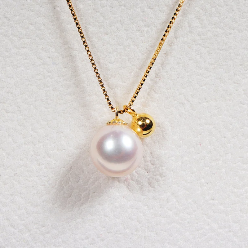 

Pearl Necklace Jewelry Women 925 Silver Pendant Collarbone Chain
