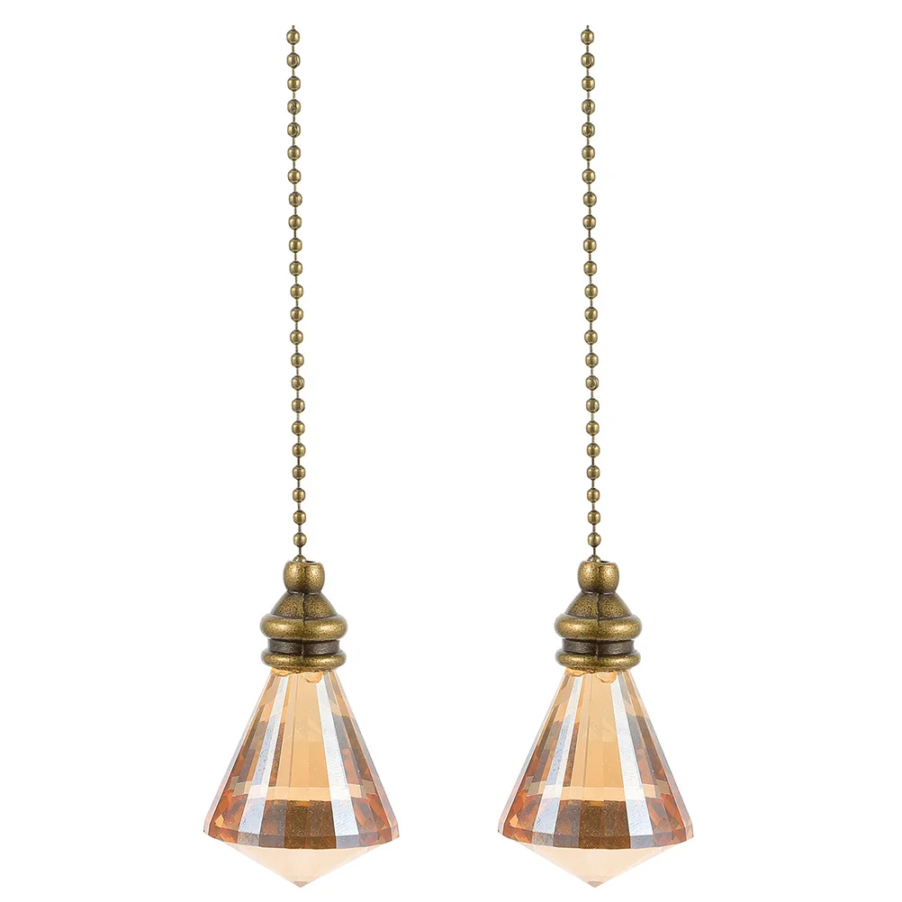 

2Pcs Ceiling Fan Pull Chain Premium Glass Copper Bead Chain Pulling Extension Decorative Connector for Ceiling Lights Fans