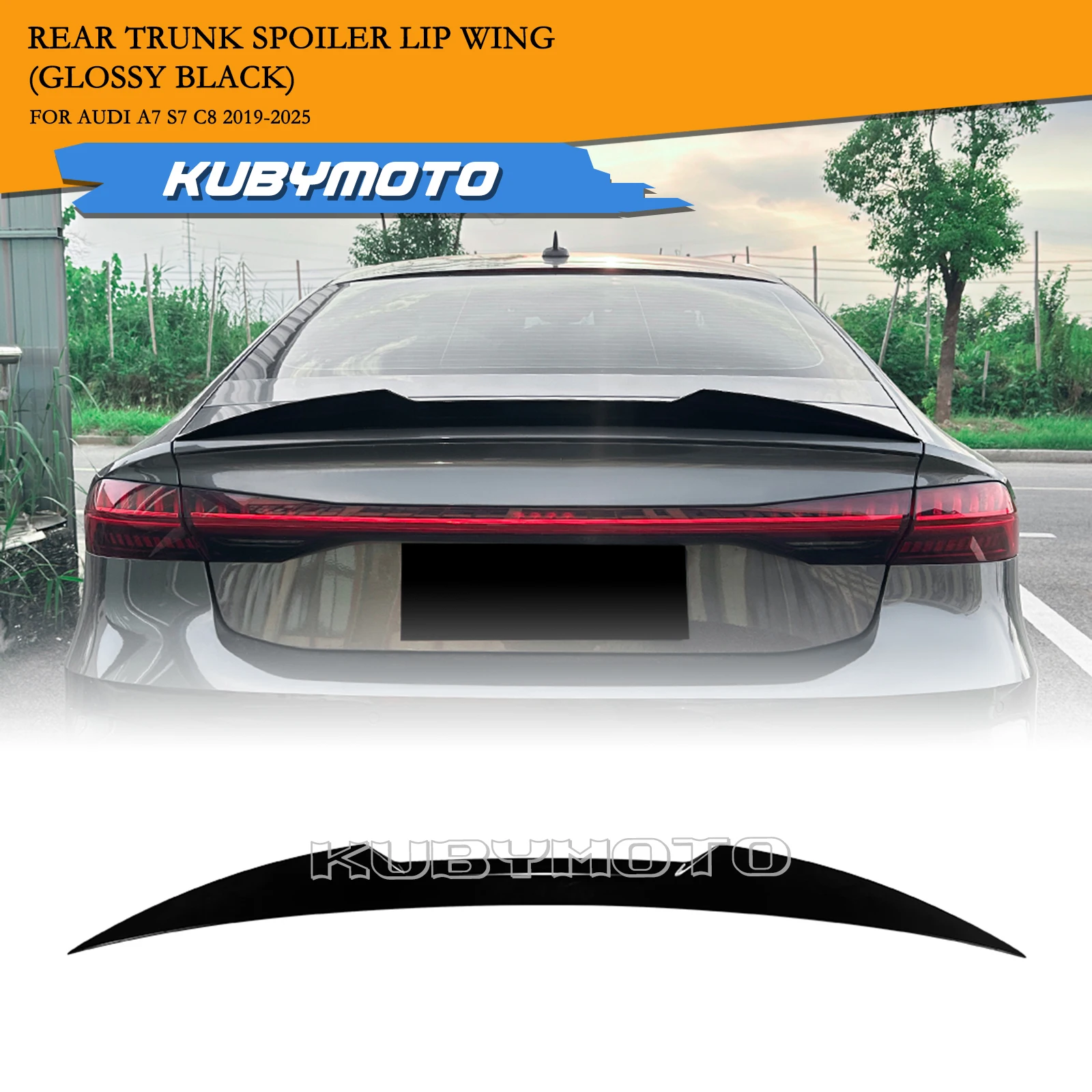 

M4 Style Rear Trunk Lid Spoiler Lip Boot Tail Wing For Audi A7 S7 C8 2019-2025