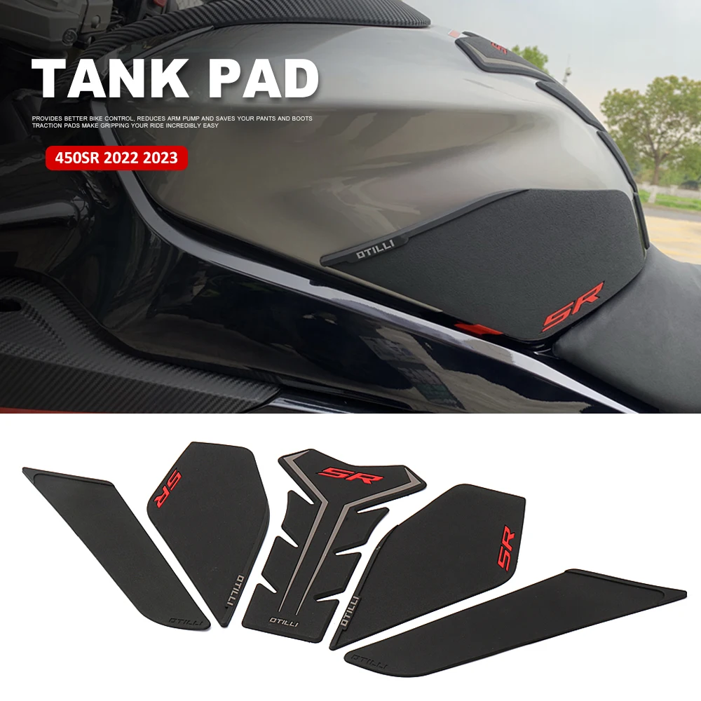 Almohadillas de tanque de combustible para motocicleta CFMOTO 450 SR 450SR 450sr 450 sr 2022 2023, empuñaduras de rodilla, pegatina antideslizante, calcomanía de protección de goma