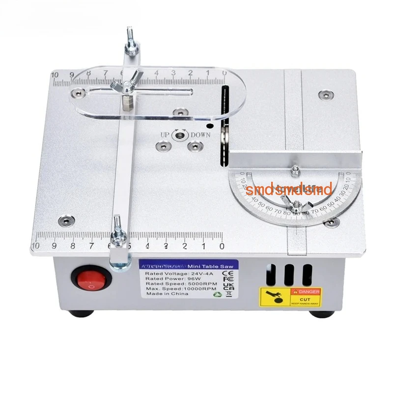 Mini Table Saw Small Woodworking Electric Bench Saw Handmade DIY Hobby Model Crafts Cutting Tool 775 Motor 96W 63mm HSS Blade R1