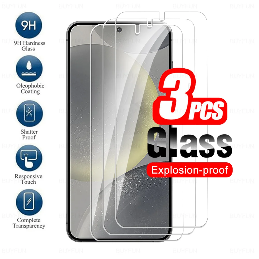 

3 шт. Защитное стекло для Samsung Galaxy S24 Plus Ultra 5G закаленное стекло для Samsung A55 A35 A25 A15 4G Защитная крышка для экрана