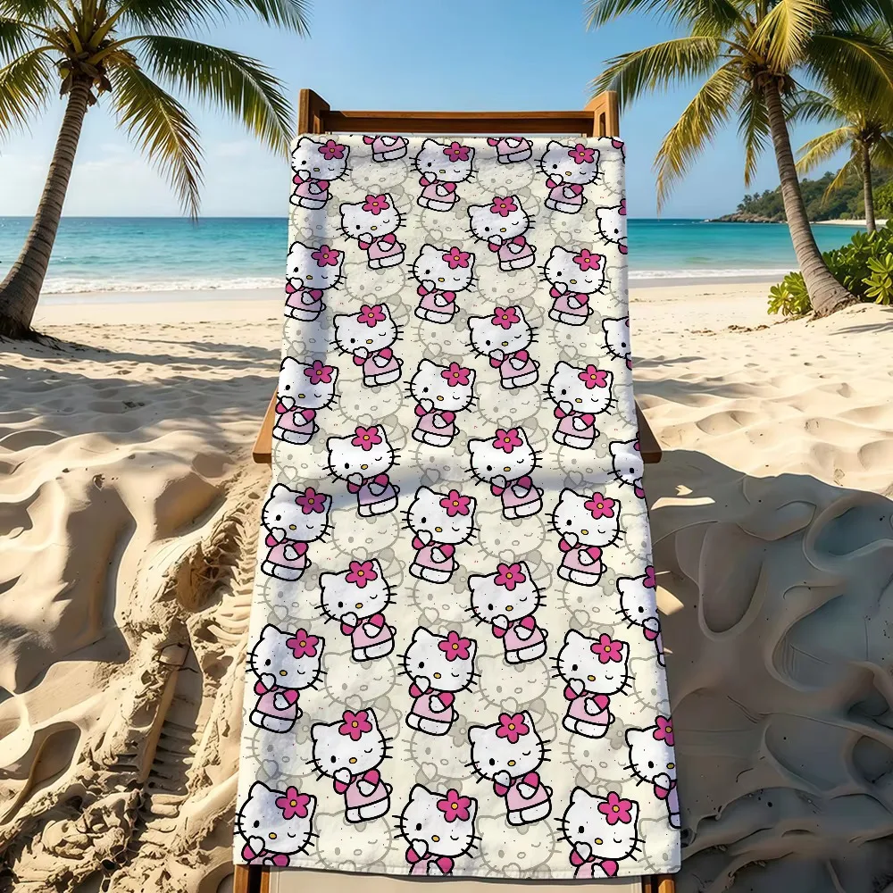 H-Hello Cute K-Kitty Summer Beach Towel, Super Absorbent Quick Drying For Outdoor Camping Swimming Pool Travel Holiday - view 6