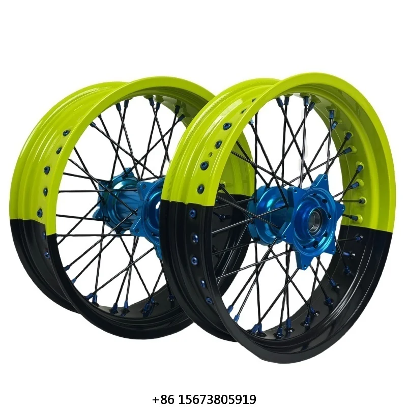 

Двухцветный комплект колес 17 дюймов для мотоциклов Supermoto EXC SXF 125/250/300/450/500/525 2003-2023