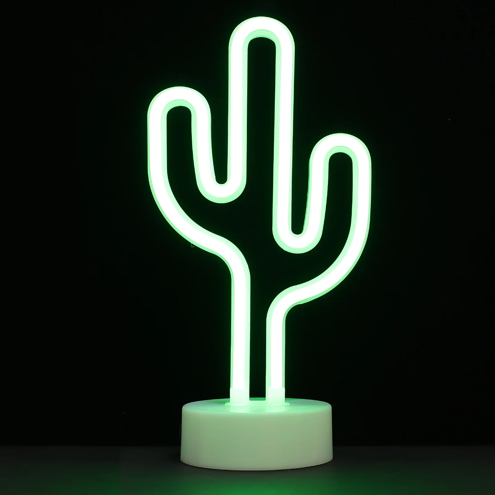 

LED Neon Light Green Cactus Sign Aesthetic Room Decor Practical Table Lamp Powered for Photography Props