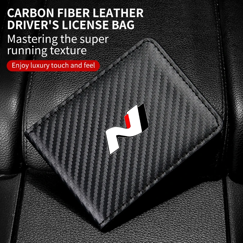 Car Driver License Wallet ID Credit Card Storage Holder Purses For Hyundai N Line Performance I20 IX35 I30 Sonata Elantra Velost
