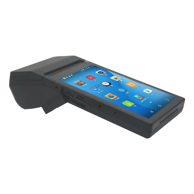 80MM 4G Android 11 7'' HD Screen Handheld POS Terminal with Bulit-in Thermal Receipt & Label Printer NFC Support in Stock