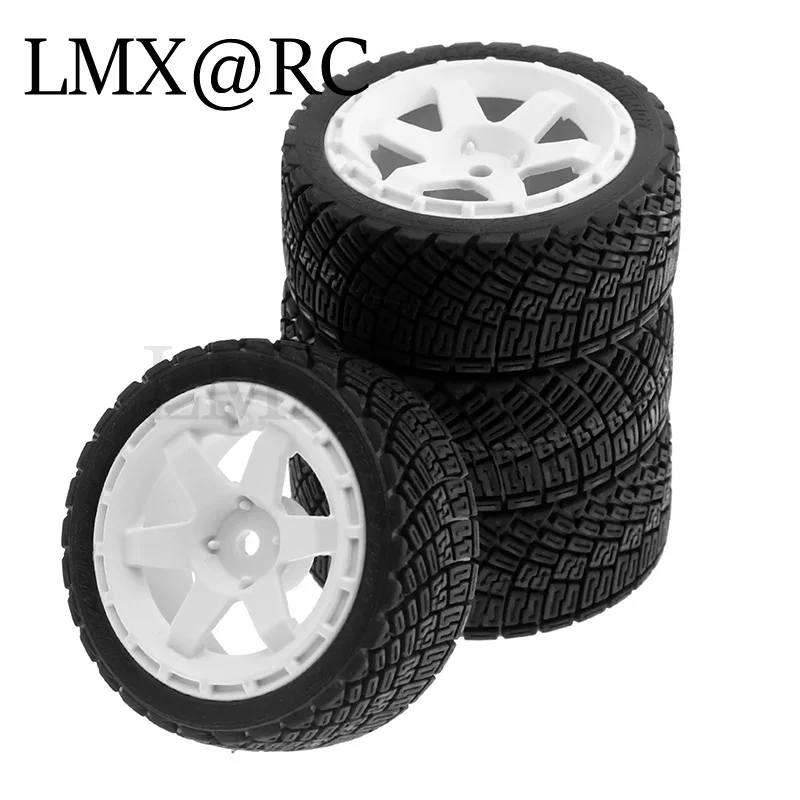 4pcs 67mm Rubber Tire Wheel Tyre 12mm Hex for Tamiya TT01 TT01E TT02 TT02B TA06 XV01 XV02 PTG-2 1/10 RC Racing Car Upgrade Parts