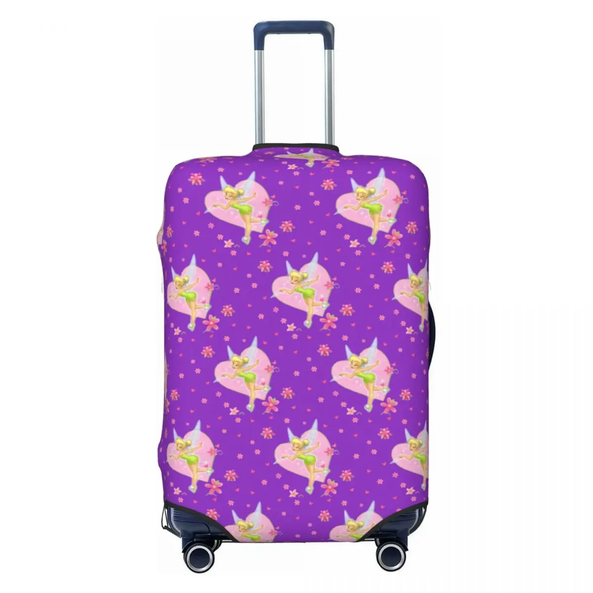 

Custom Anime Tinkerbell Fairy Figure Love Travel Luggage Cover Washable Suitcase Cover Protector Fit 18-32 Inch