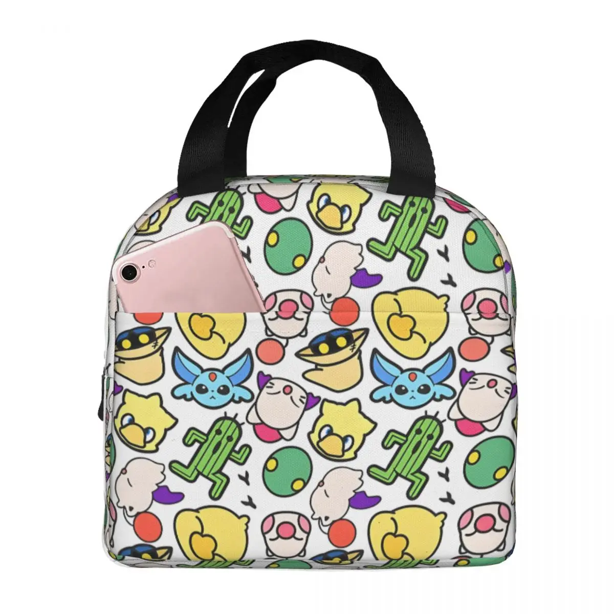 Final Fantasy Cartoon Chocobo Cute Kawaii Picnic Storage F-Final Fantasy Office Staff 2024 New Work Lunch Bag Tote