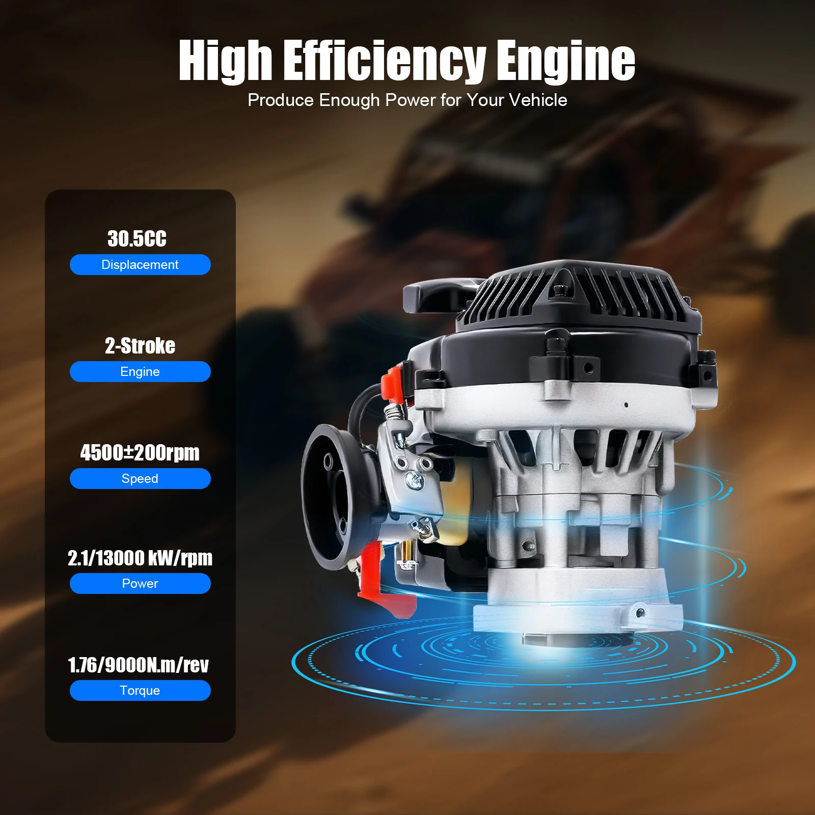 

30.5CC Four-point Fixed Engine 2-Stroke Engine Kit Air-cooled Engine for HPI BAJA 5b 5T King Motor LOSI FG GoPed