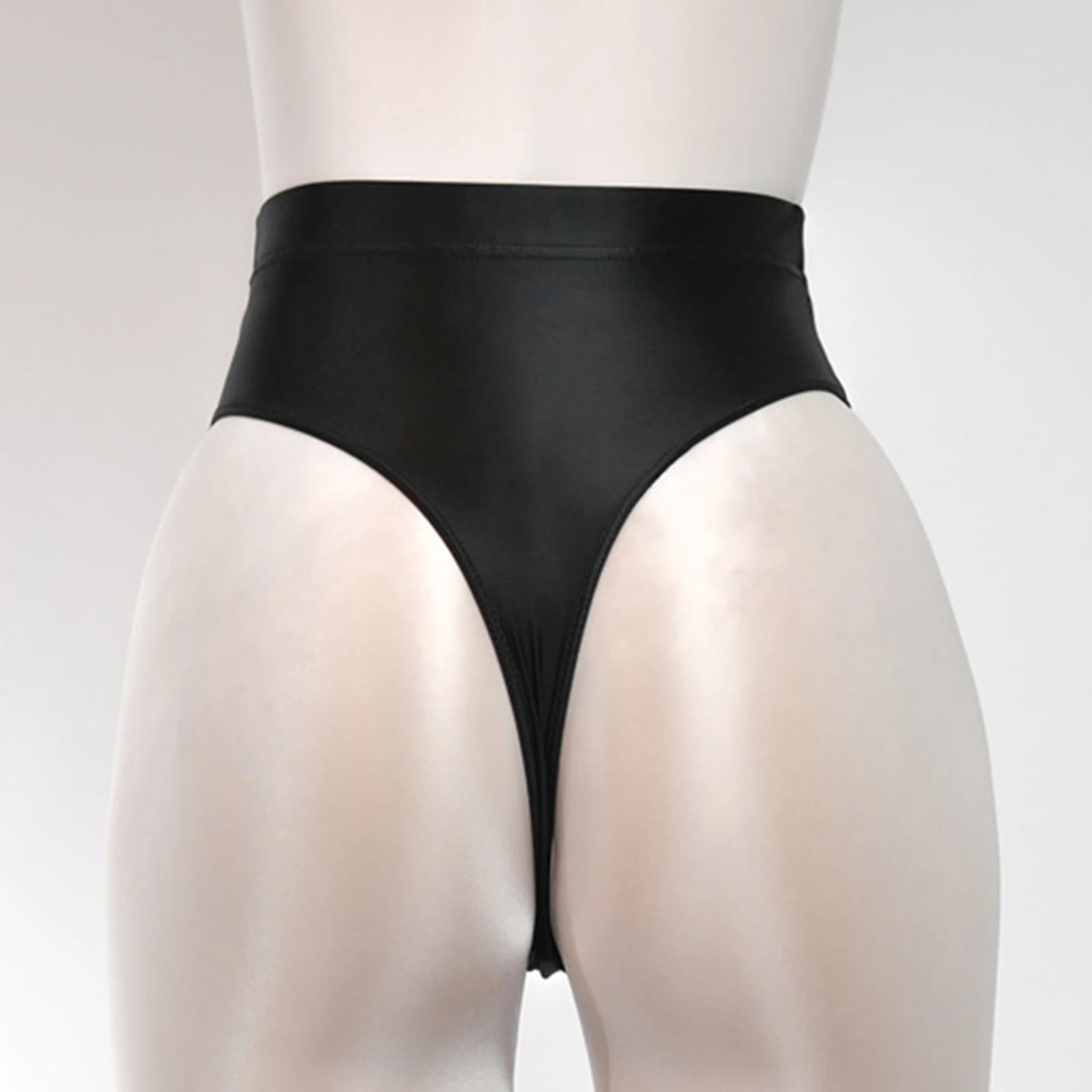 High Waist Panties For Women Satin Glossy Breathable Underwear Thong Bikini Briefs Swimsuit Sexy Seamless Underpants Swimwear