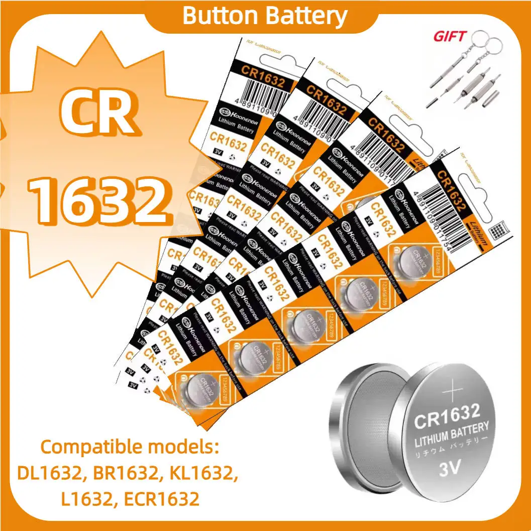 

CR1632 DL1632 3V Lithium Battery BR1632 LM1632 ECR1632 CR 1632 Coin Cells Batteries For Watch Toy Calculator Car Key LED