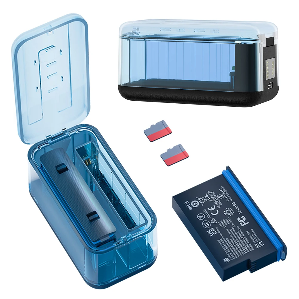 For Insta360 X5 Battery Charger Case USB-C Rechargeable Fast Charging Case Dual-Slot Portable Battery Charging Box Battery Parts