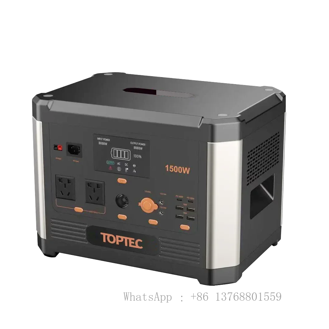 

TOPTEC 1500 Вт 480ah уличный источник питания, многоцелевой портативный источник питания для солнечной энергии