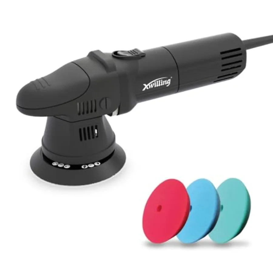 

Buffer Polisher 5-Inch 8MM Dual Action Random Orbital Car Polisher with 6 Variable Speed 1800-4500 RPM Car Detailing Kit for Ca