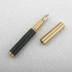 wood Mini Fountain Pen Short green sandalwood Pens for Students Calligraphy0.5MM Nibs Writing Ink Pens Office School Supplies