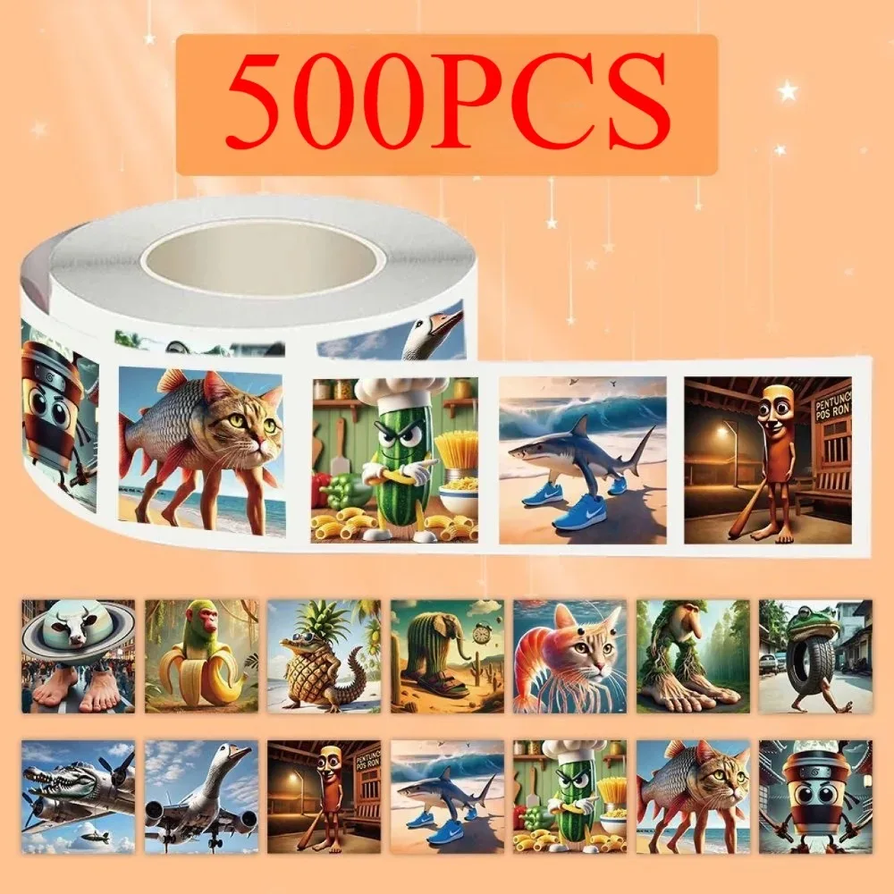 (500 ชิ้น), บทคัดย่อสติกเกอร์สัตว์ Tung Tung Sahur อิตาเลี่ยน Brainrot สัตว์การ์ตูนรูปลอก DIY กระเป๋าโทรศัพท์ถ้วยกีตาร์ของเล่นเด็ก!