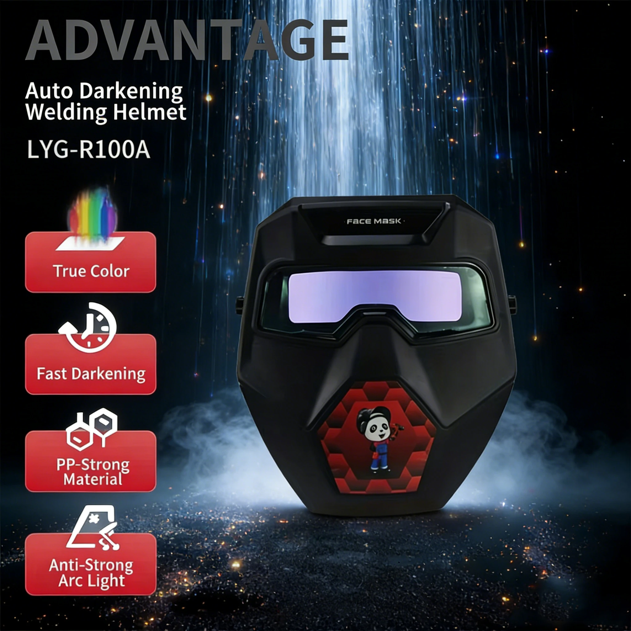 True Color Automatic Darkening Welding Glasses Mask Welding Cap for TIG MIG MMA Professional Weld Glasses Goggles
