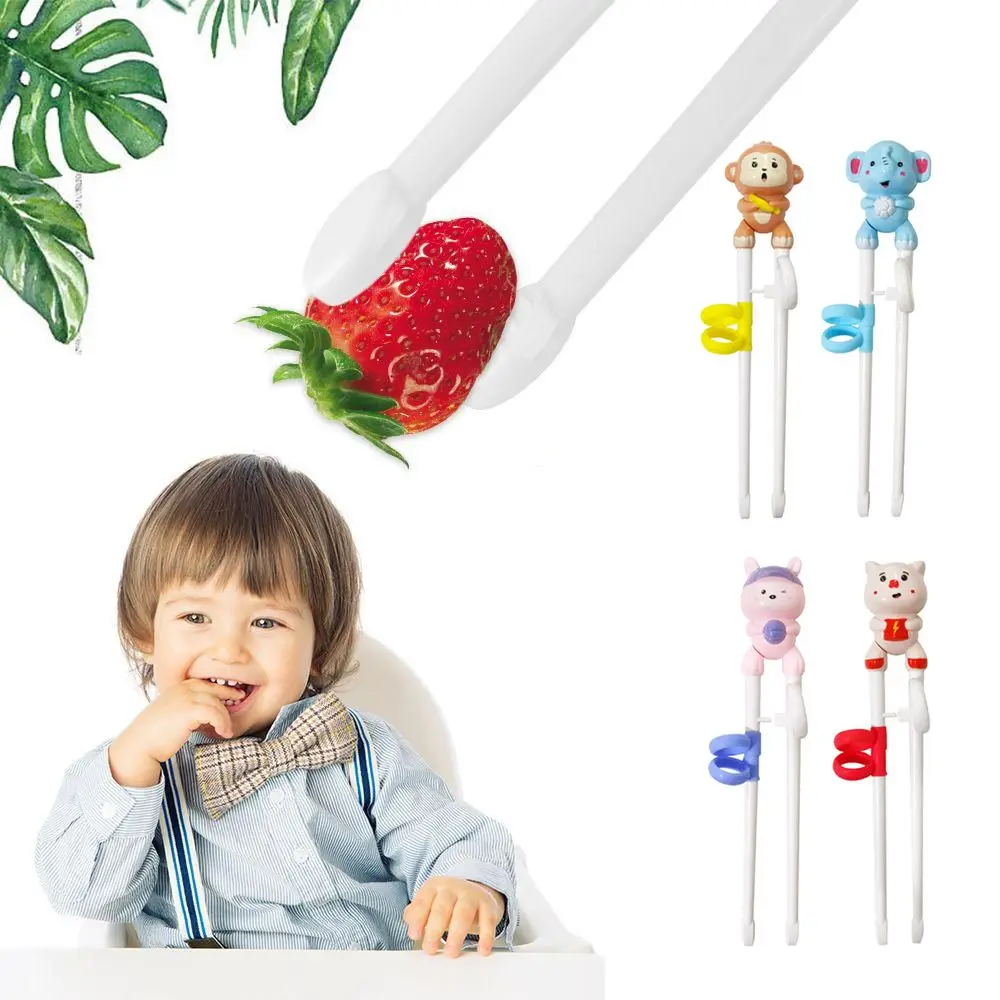 1 Pair Cartoon Tableware Baby Eating Helper Learning Chopsticks Training Chopsticks Beginner Chopstick