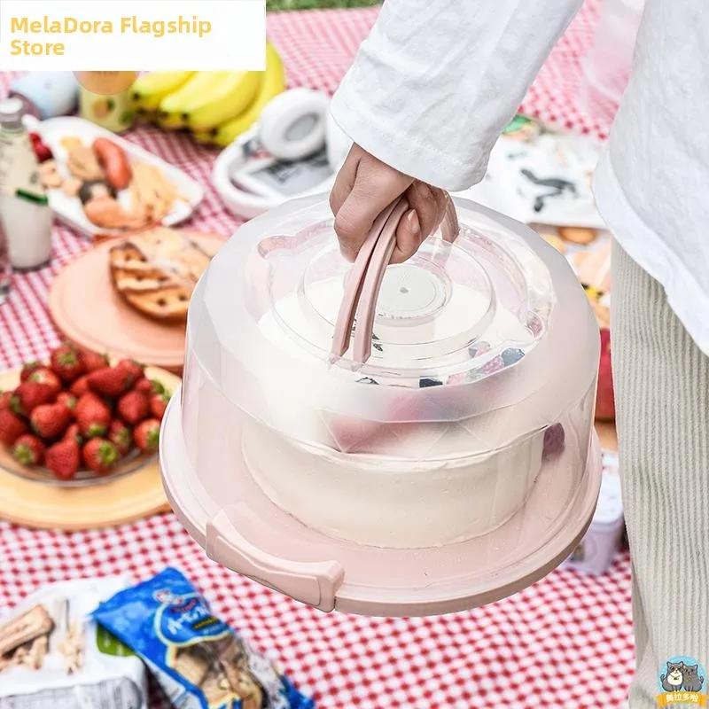 

Portable Birthday Cake Box 8 Inch Transparent Reusable Home Use Paaging Box Handheld Durable Baking Food Storage Container