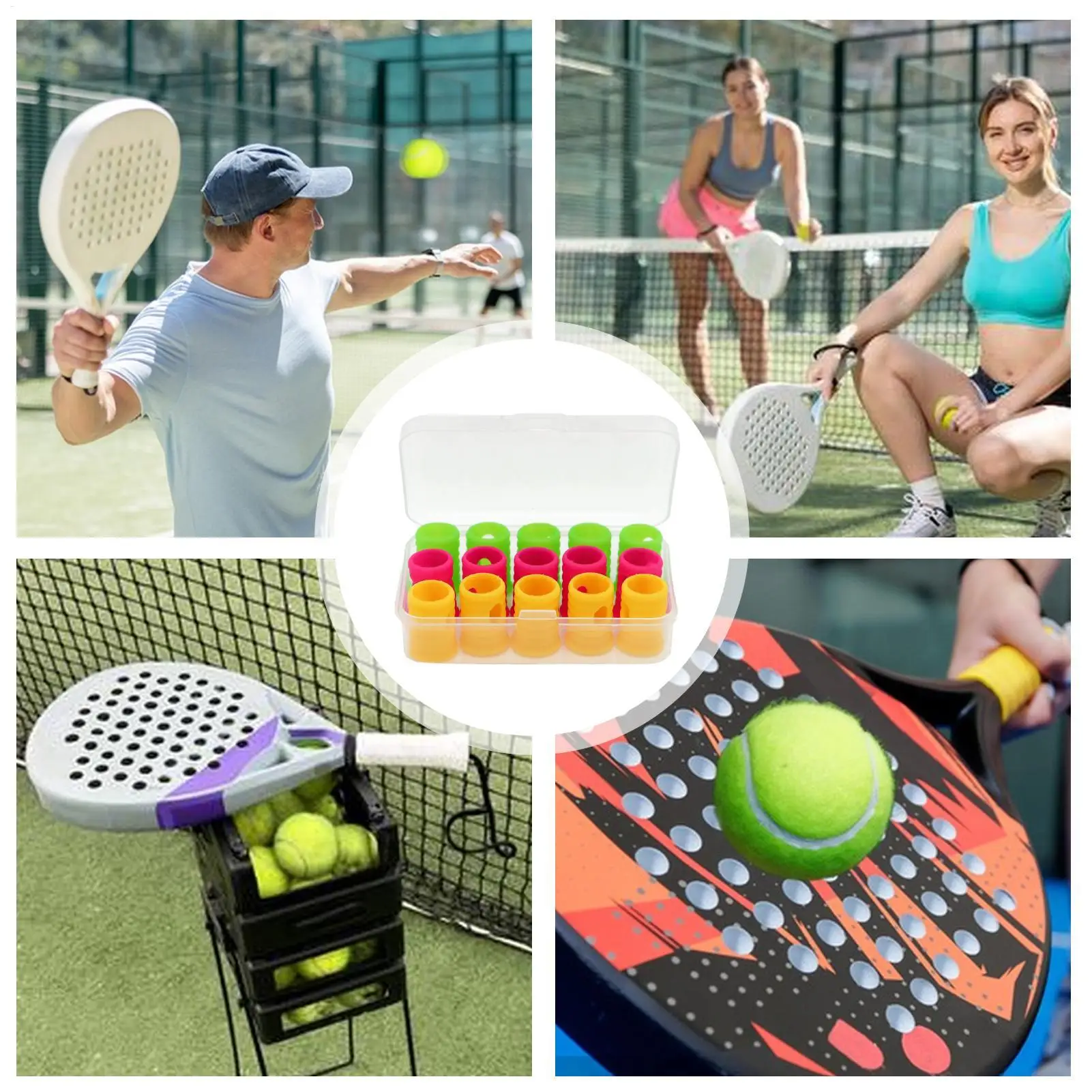 Tennis Dampener For Racket 15 Pieces Badminton Paddle Vibration Reducer Absorber Tennis Racquet Shock Reducer For Outdoor Court