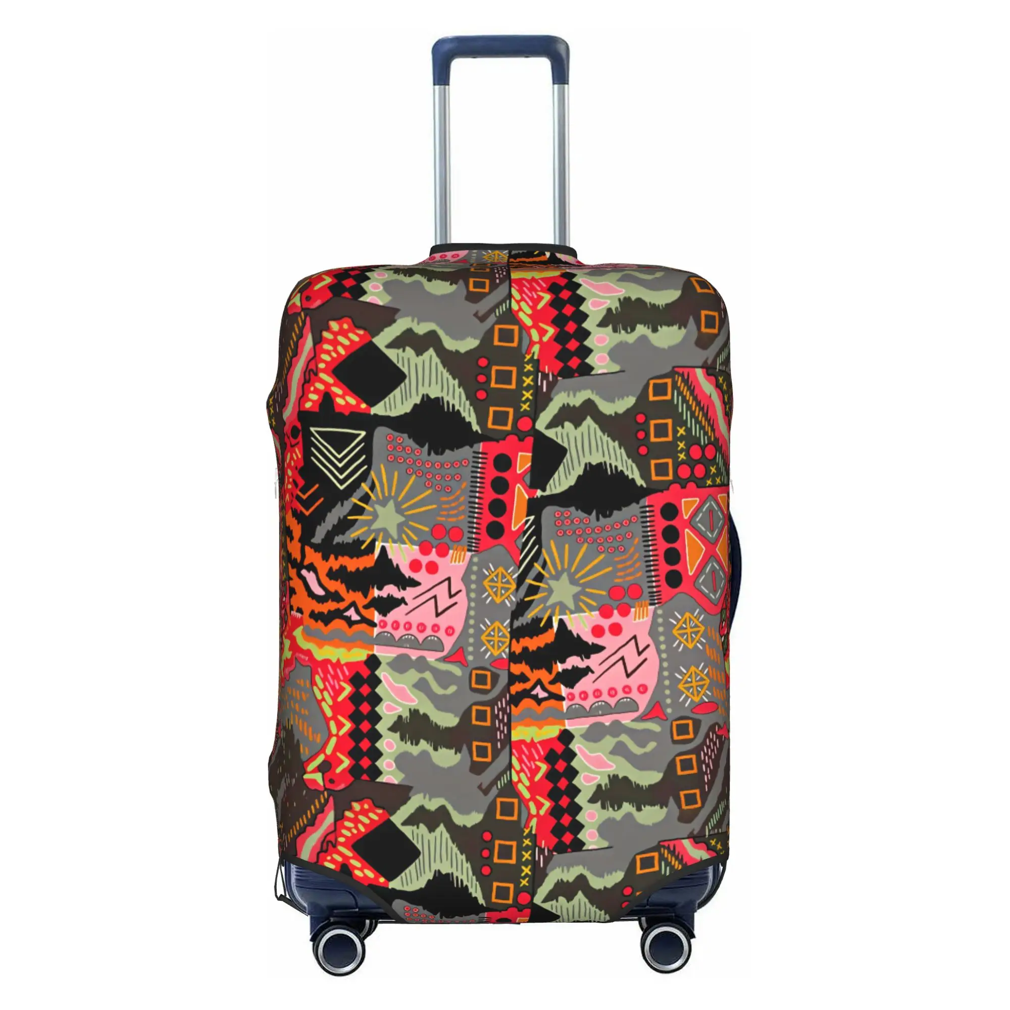 Geometric Graffiti Art Y2K Style Luggage Cover Protector Cute Abstract Pattern Travel Suitcase Covers for 18-32 Inch