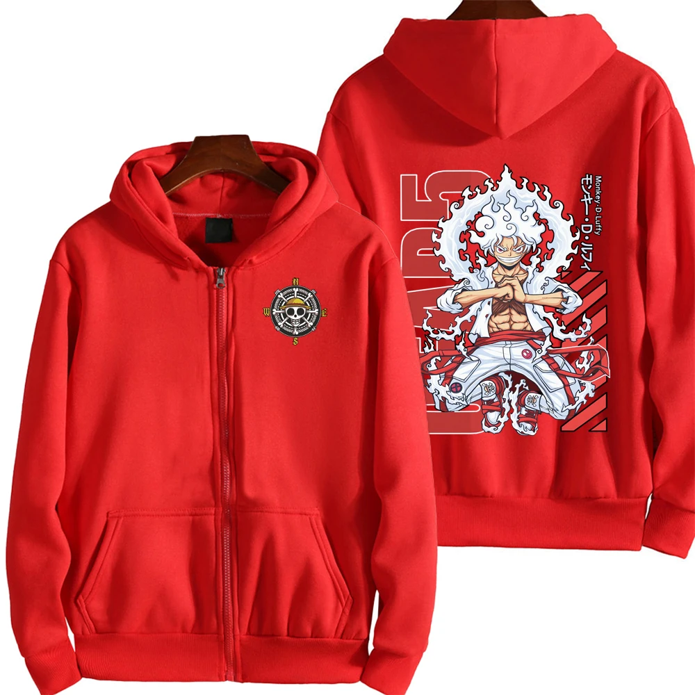 One Piece Monkey D Luffy Men Zipper Hoodie Cartoon Japan Anime Women Sweatshirt 2025 Fashion Spring Autumn Couple Jackets Coat