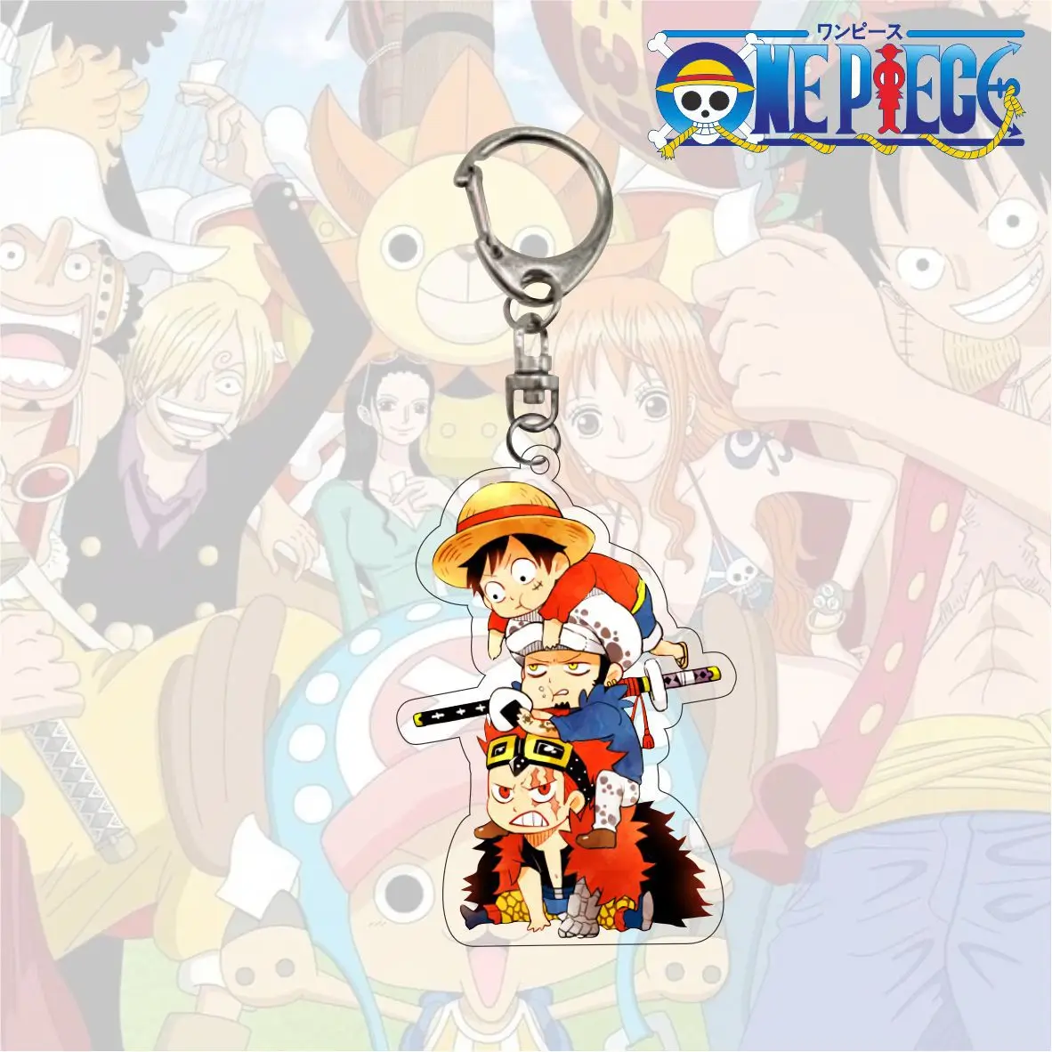 One Piece Anime Keychain Cartoon Figure Monkey D Luffy Roronoa Zoro Acrylic Badge Pendant Keyring Kawaii Jewelry Accessories