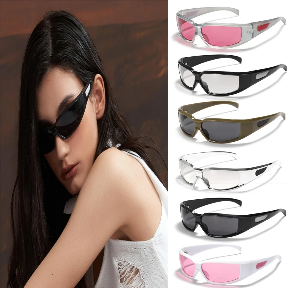 2024 New Y2K Punk Sunglasses Women Designer Square Sunglasses Men Luxury Brand Sun Glasses UV400 Colorful Mirror Fashion Eyewear