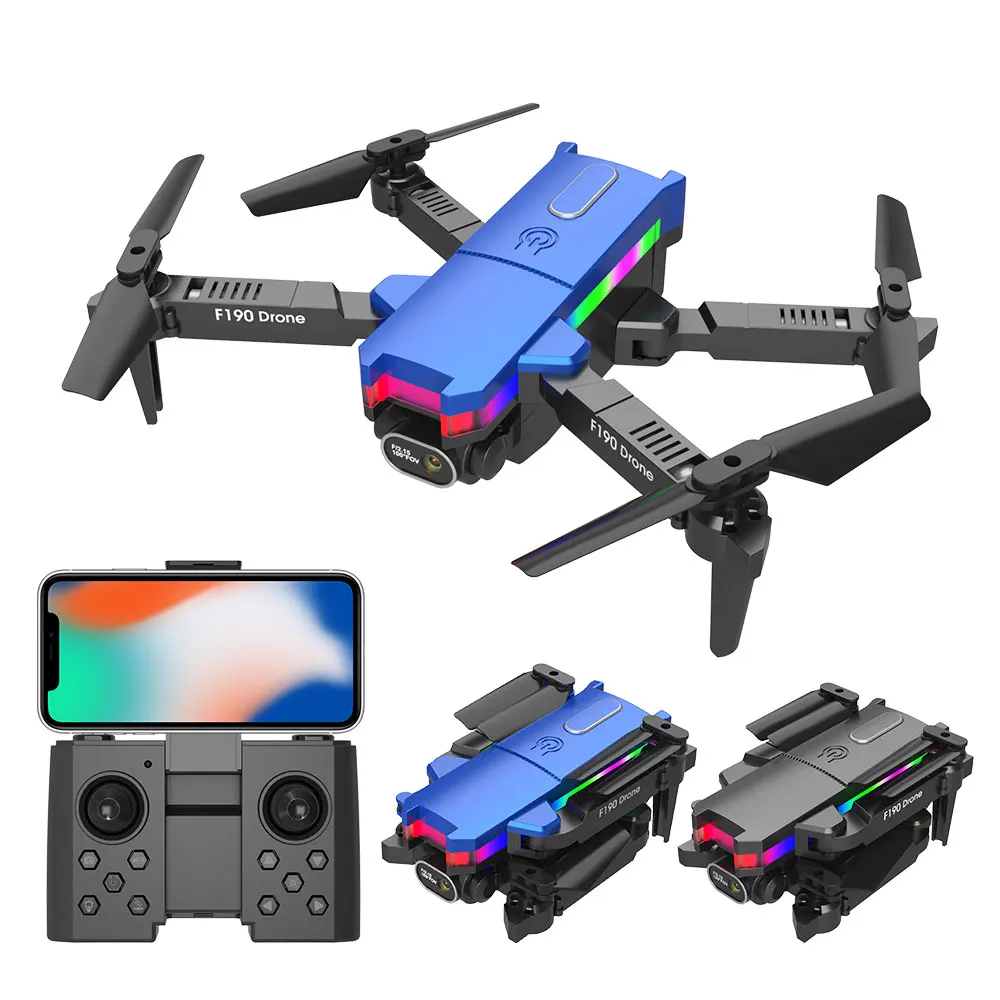 EBOYU F190 Foldable RC Drone FPV WiFi 4K HD Camera App Control Headless Altitude Hold RC Quadcopter Drone for Kids/Beginners RTF