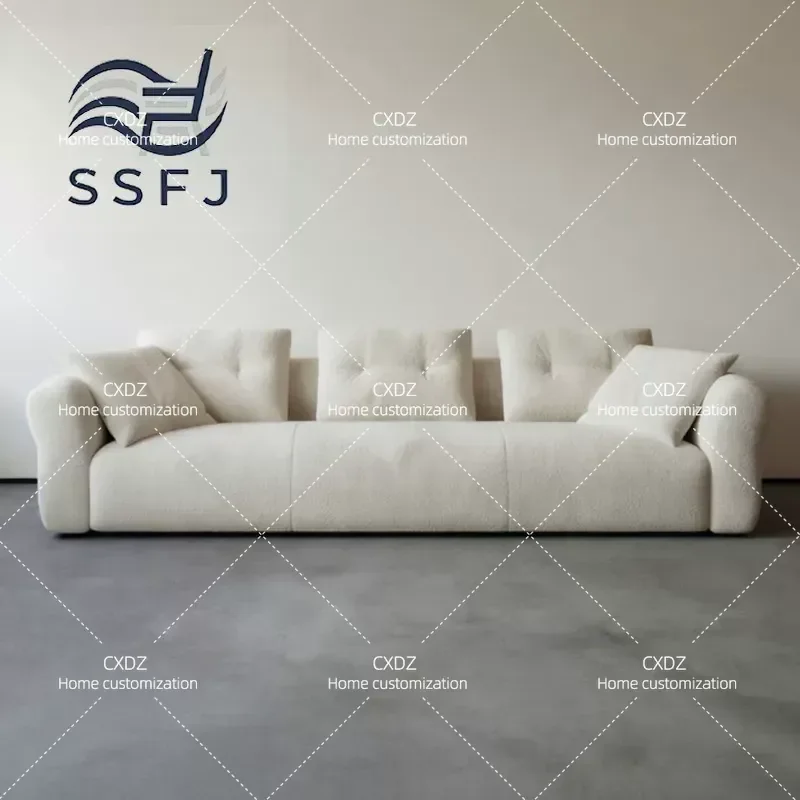 Wabi Sabi Style Hotel Lobby Sofa Double Bed B&B Model Room Reception Couch Beauty Salon Rest Area Furniture