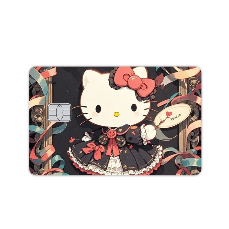 Cartoon Hello Kitty Kuromi My Melody Anime Cute Matte Credit Card Sticker Kawaii Decal Debit Visa Bank Card Film Cover Stickers