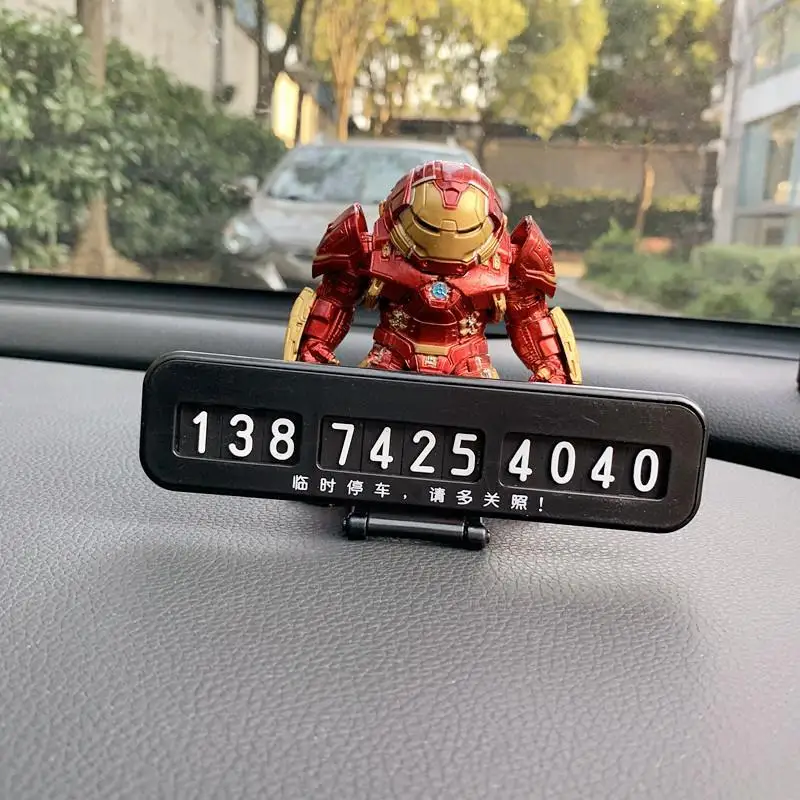 Avengers auto bewegende mobiele telefoonnummerplaat cartoon animatie perifere Iron Man auto decoratie ornamenten creatief cadeau