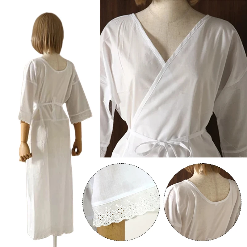 Traditional Yukata Women Kimono Inside Wear Cotton Lace Kimono Lining Dress Soft White Juban Robe Kimonos Inner Wear Accessories
