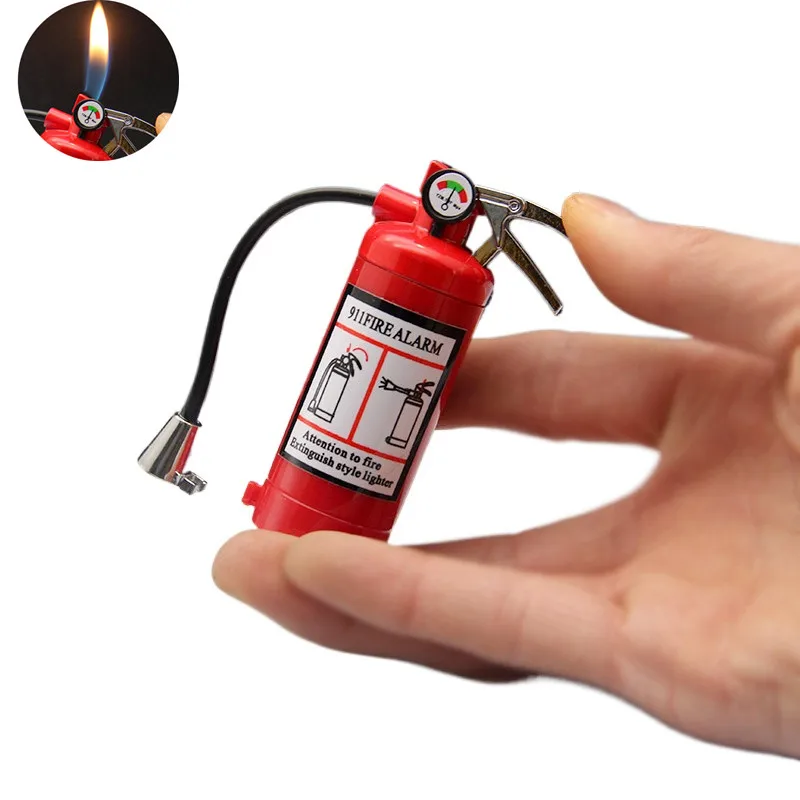 

Fire Extinguisher Torch Lighter Metal Flash Light Free Fire Butane Gas Pipe Lighter Unusual Inflated Cigar Cigarette Lighter